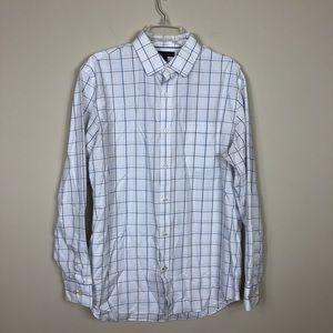 Banana Republic | Blue Plaid Button Up Dress Shirt